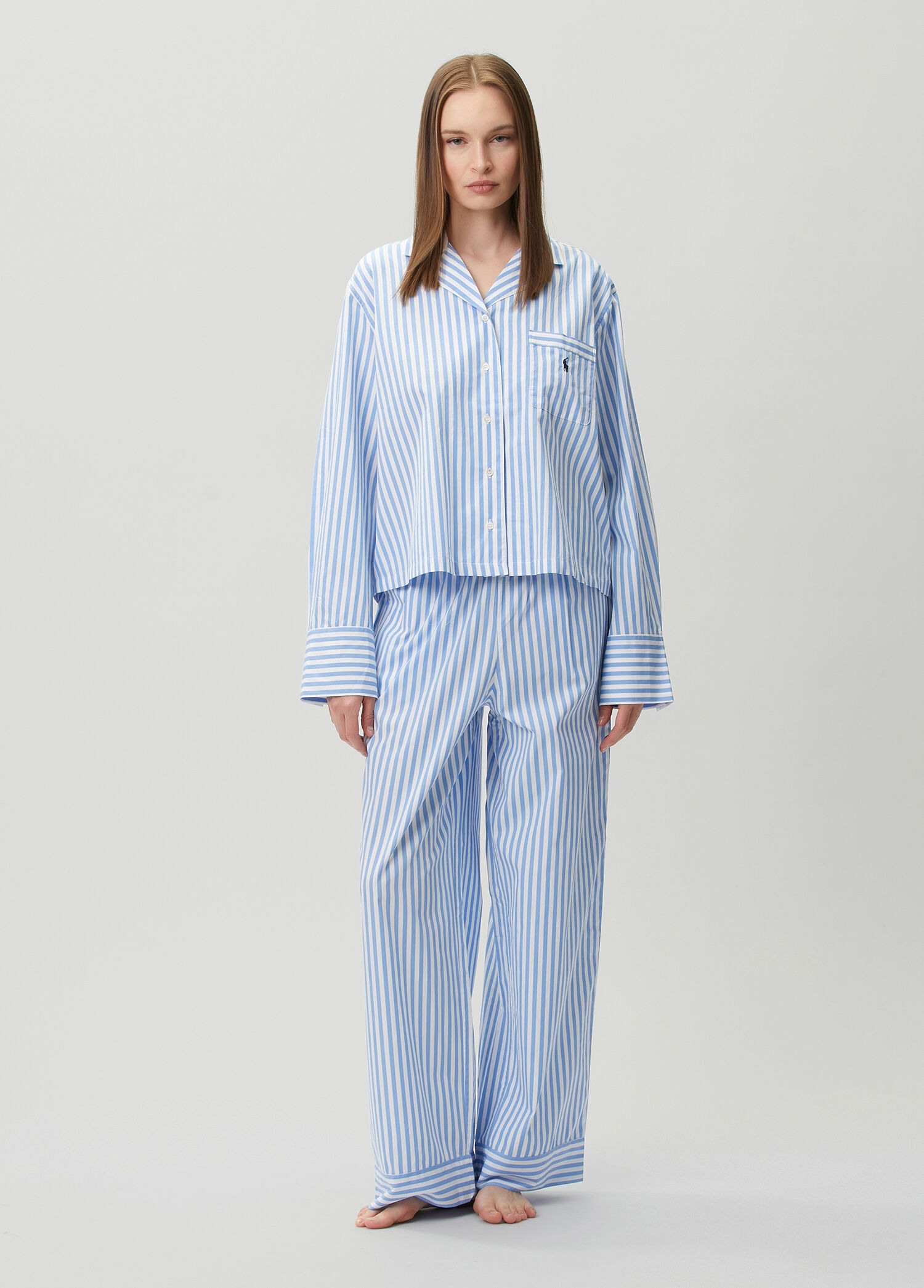 Mavi Çizgili Pijama Takımı