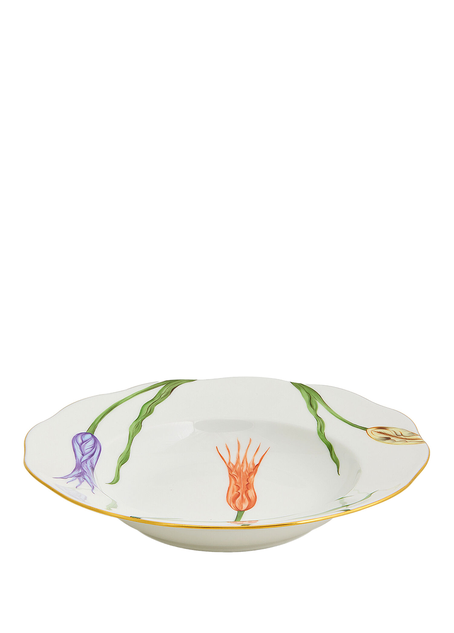 Lale Desenli Porselen Çorba Tabağı 21 cm
