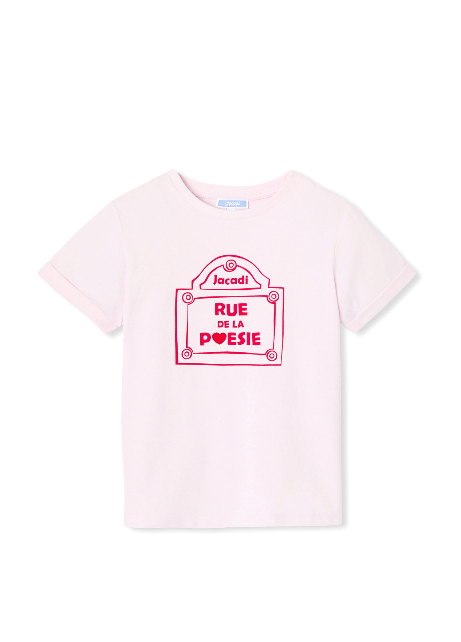 Açık Pembe Pamuklu Kısa Kollu Kız Çocuk T-Shirt