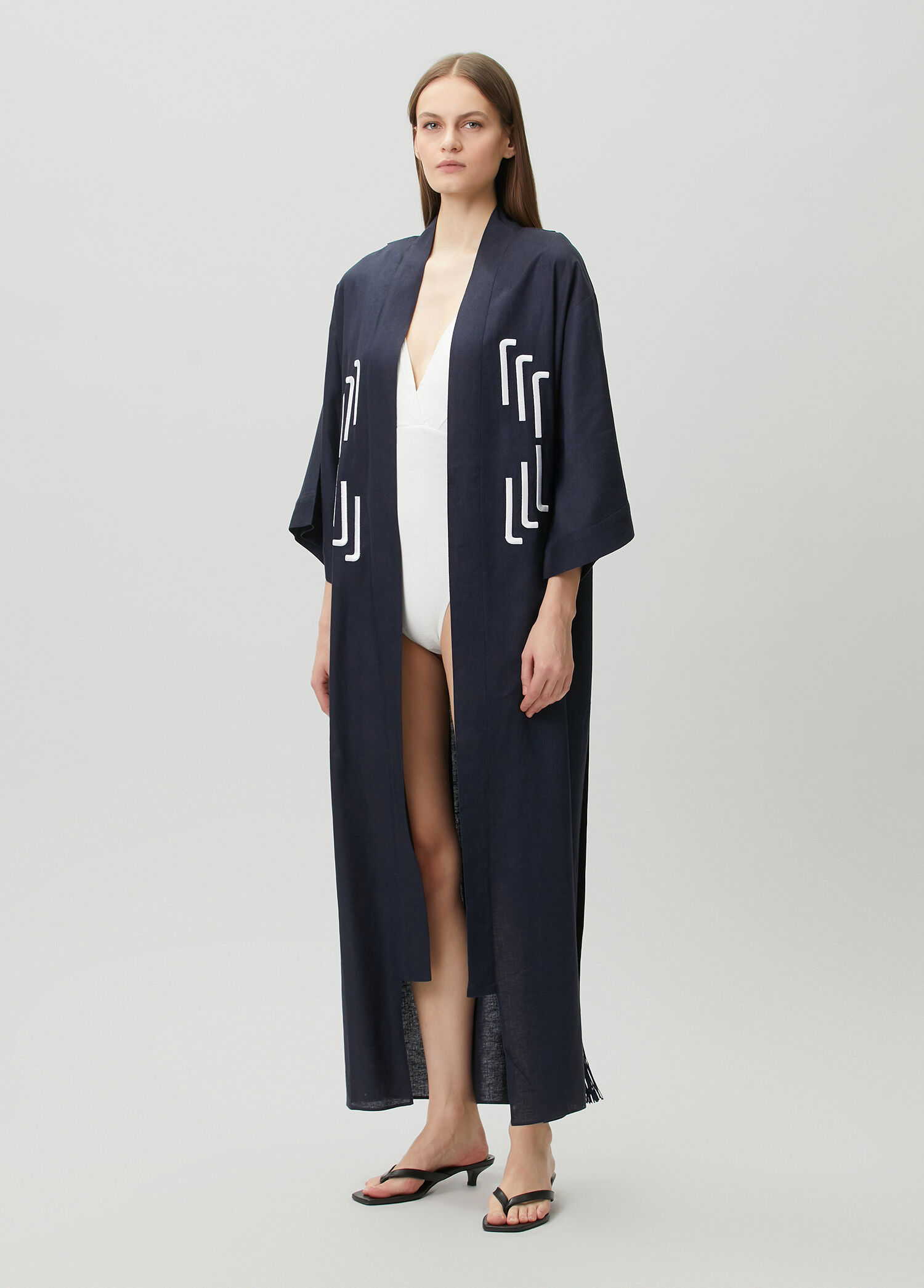 Jilda Palmji Lacivert Kimono