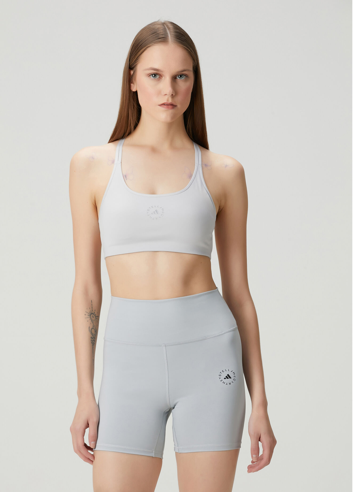 by Stella Mccartney Running Gri Mini Kısa Üst
