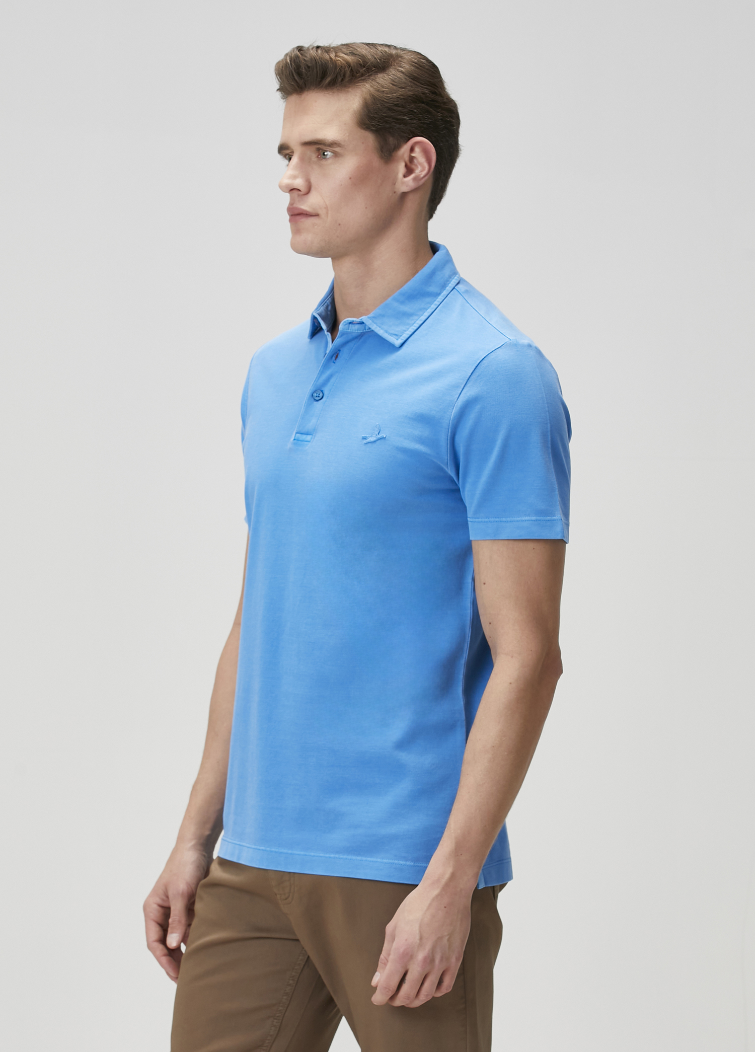 Comfort Fit Kobalt Polo Yaka T-shirt_4