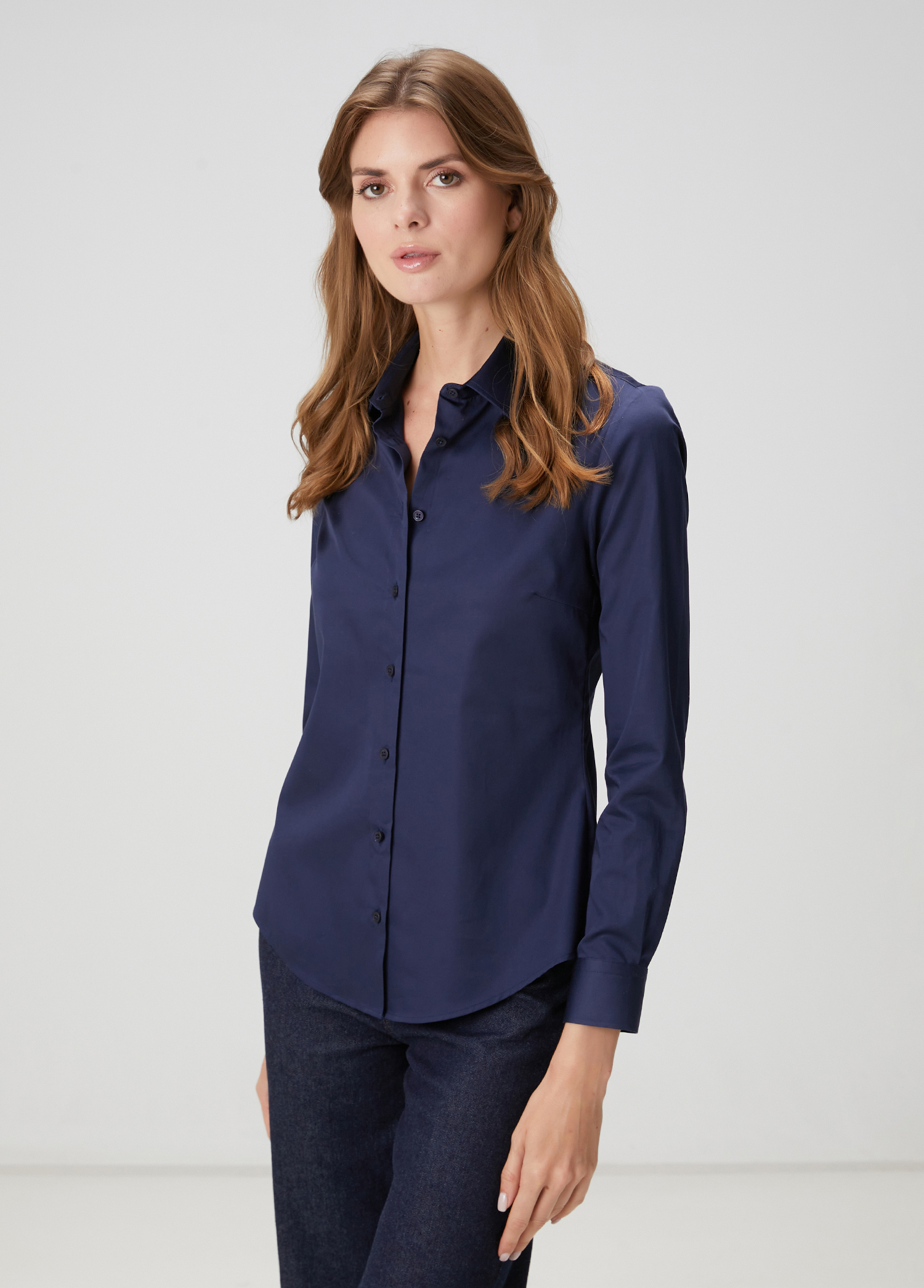 Slim Fit Non Iron Klasik Lacivert Gömlek