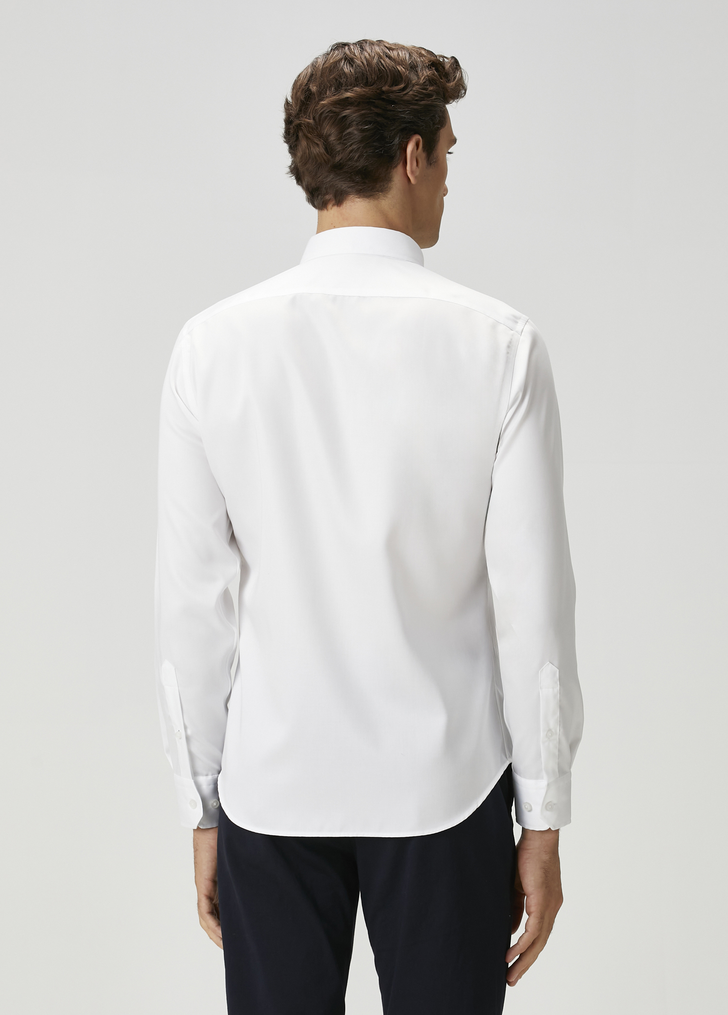 Slim Fit Beyaz Non-iron Gömlek_3
