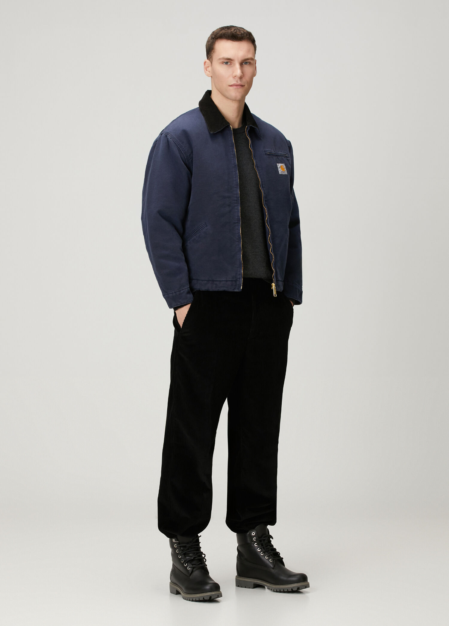 Carhartt WIP - Detroit Lacivert Organik Pamuk Mont - Siyah-Lacivert