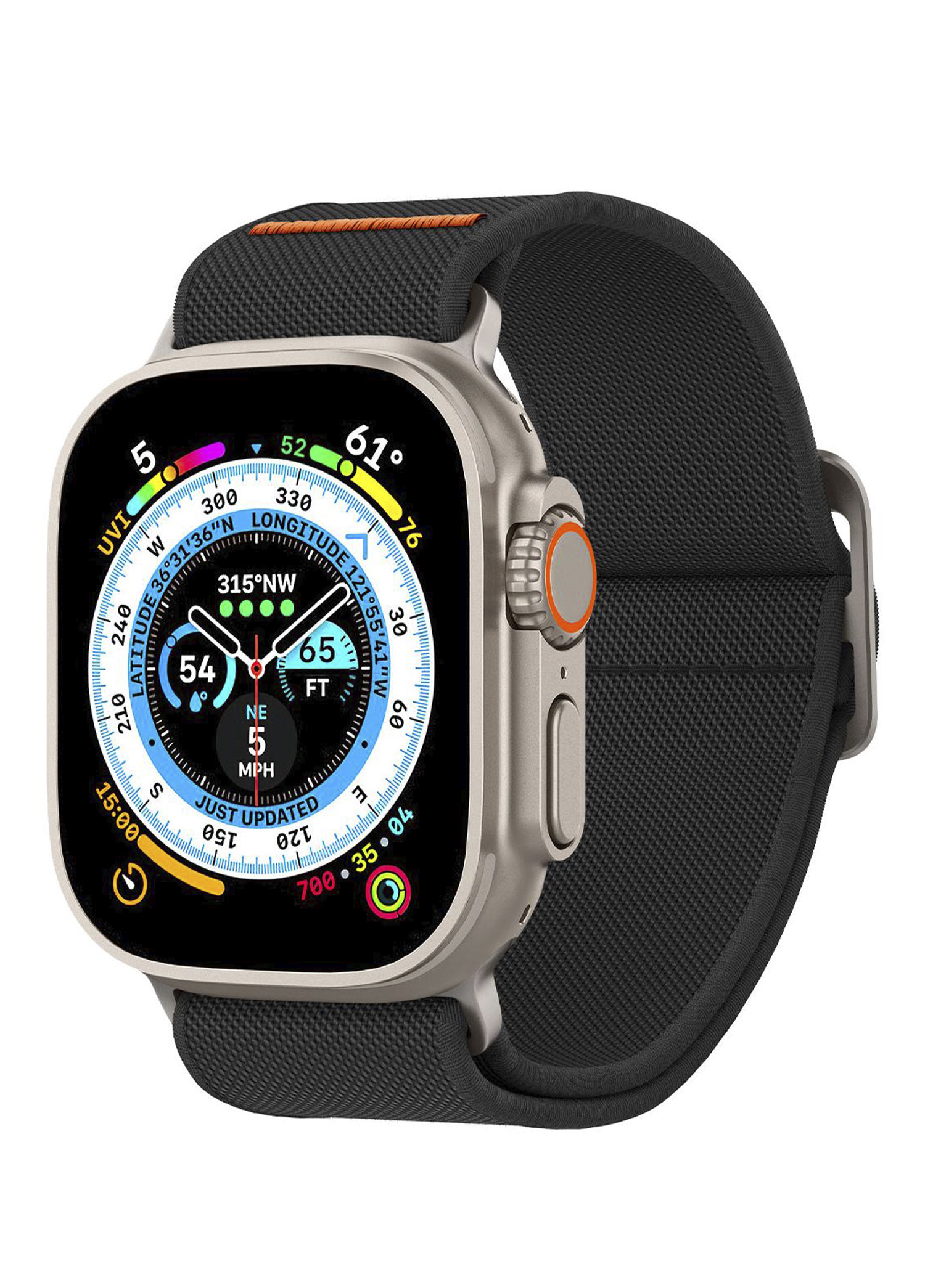 Apple Watch 49/45/44/42 mm Uyumlu Band Lite Fit Ultra Black Akıllı Saat Kordonu