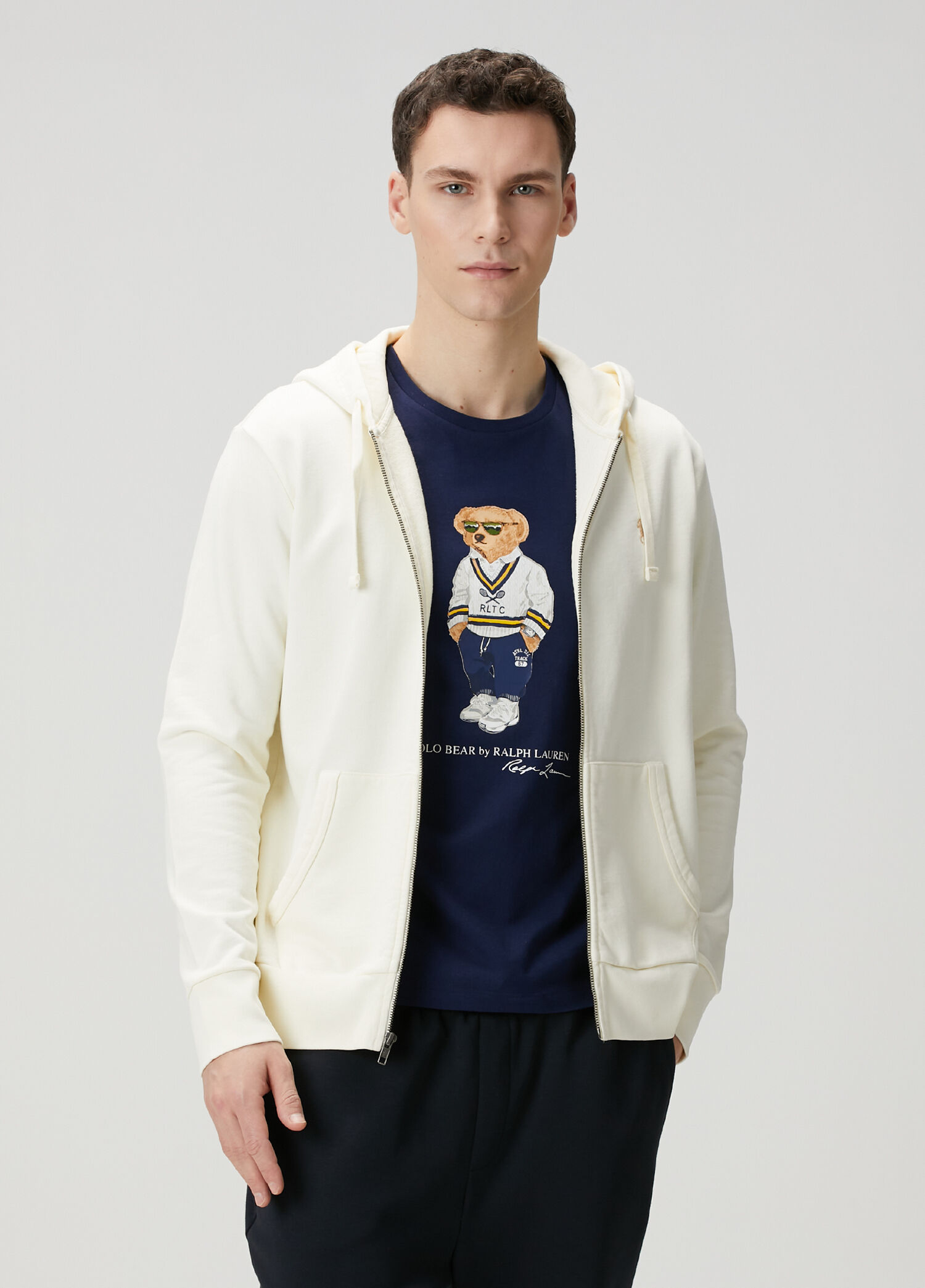 Ekru Kapüşonlu Sweatshirt