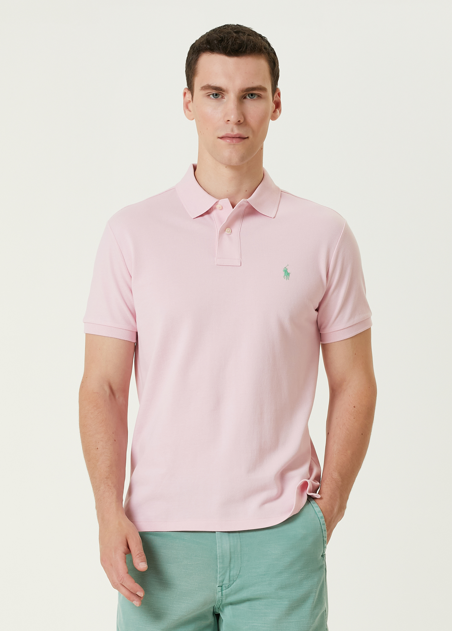 Pembe Polo Yaka T-shirt