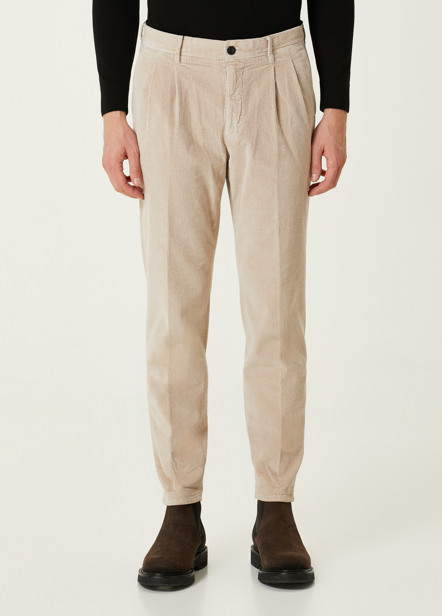 Beige Velvet Trousers