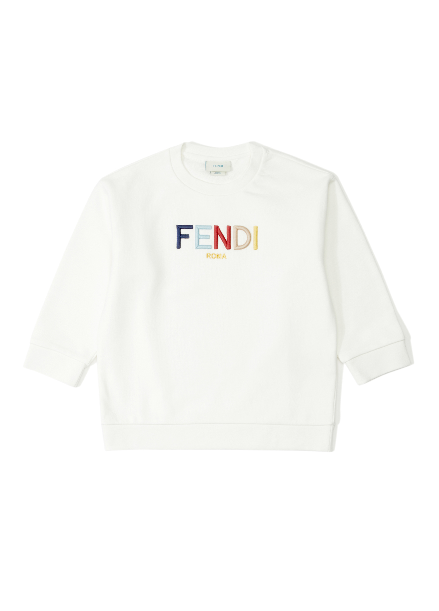 Beyaz Logo Nakışlı Unisex Çocuk Sweatshirt