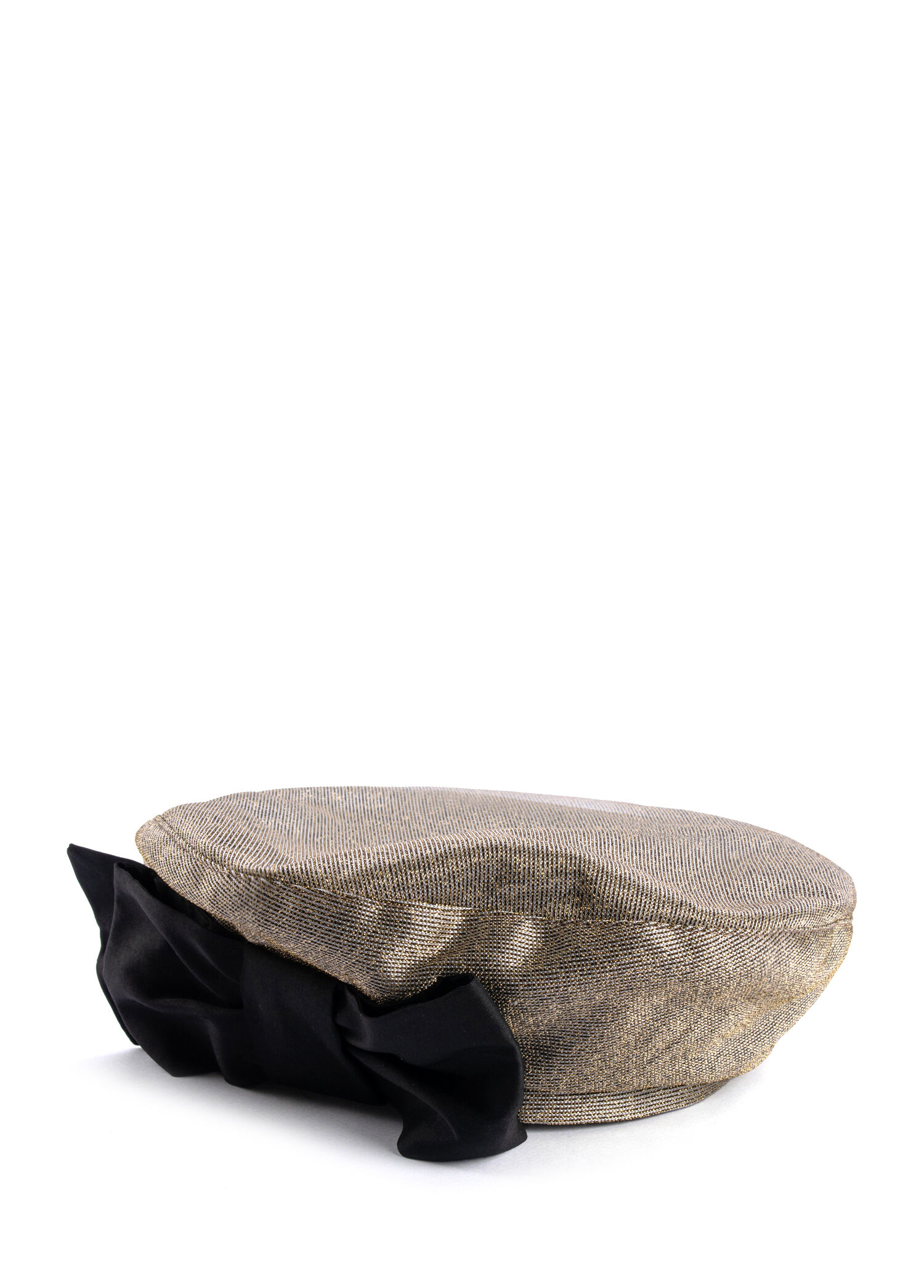 The Bow And The Hat Gri İpek Fiyonklu Kadın Beret Şapka
