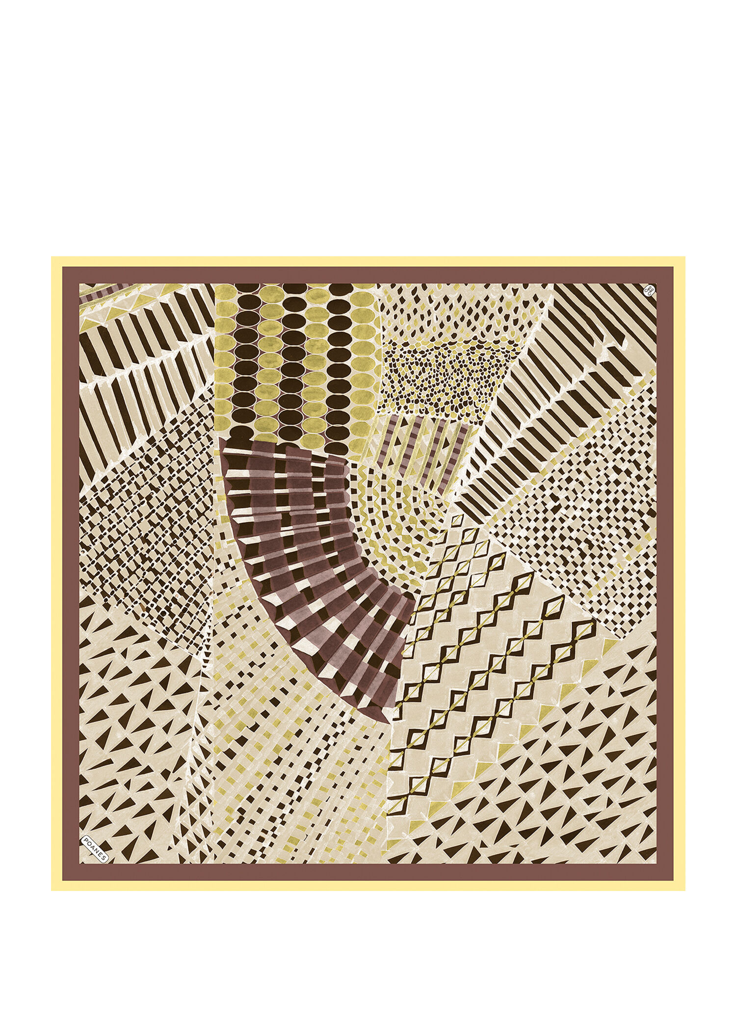 Geometrik Desenli İpek Kadın Eşarp