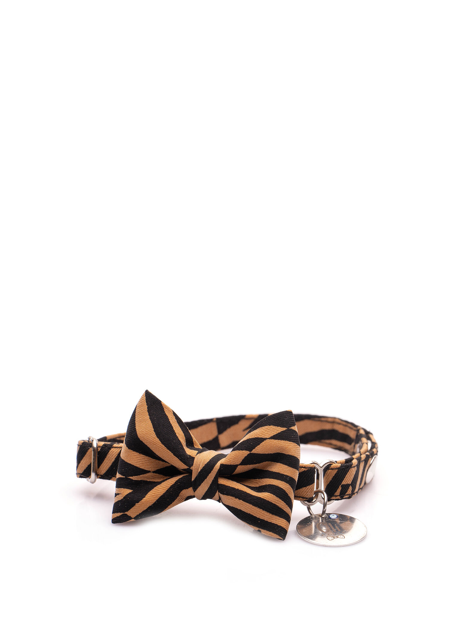 Zebra Papyonlu Küçük Irk Köpek ve Kedi Boyun Tasması