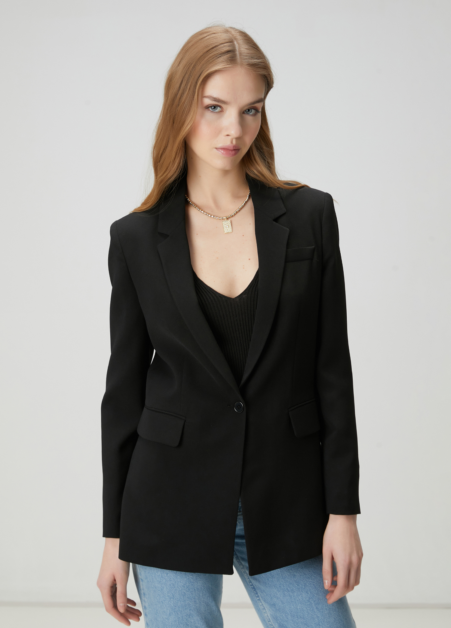 Siyah Krep Blazer_2