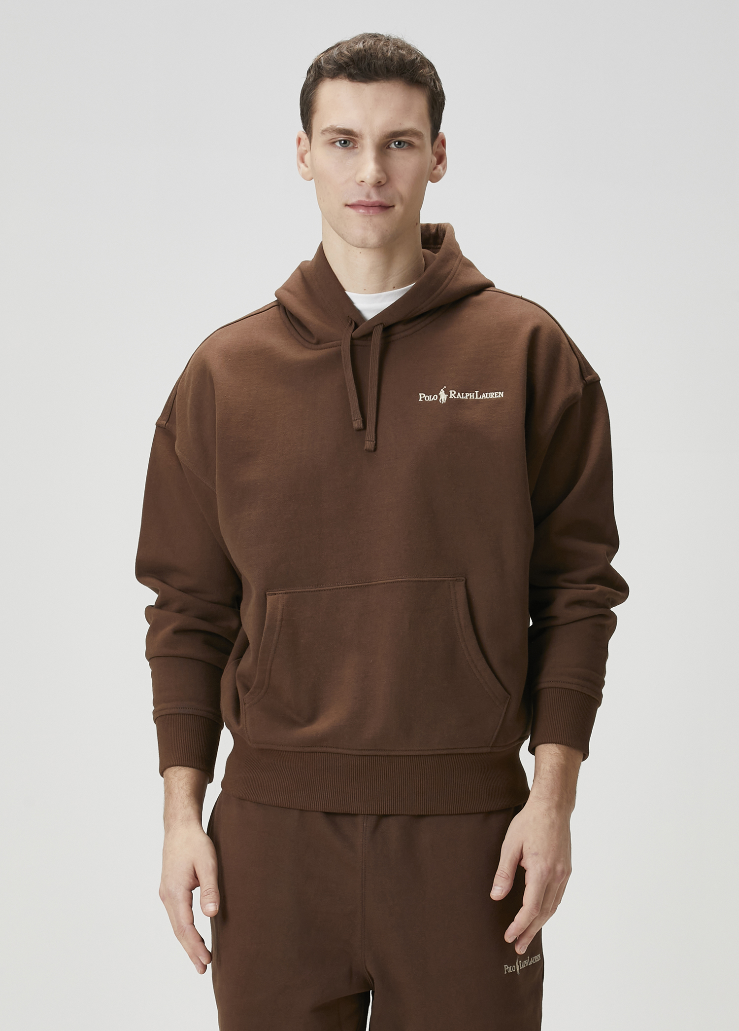 Kahverengi Kapüşonlu Sweatshirt