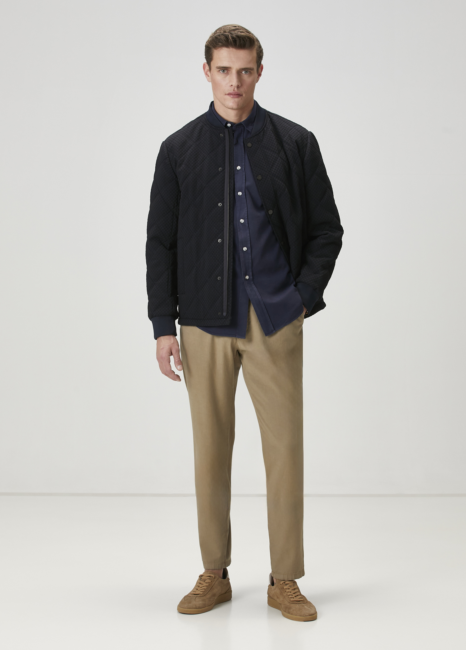 Lacivert Kapitoneli Bomber Mont_2
