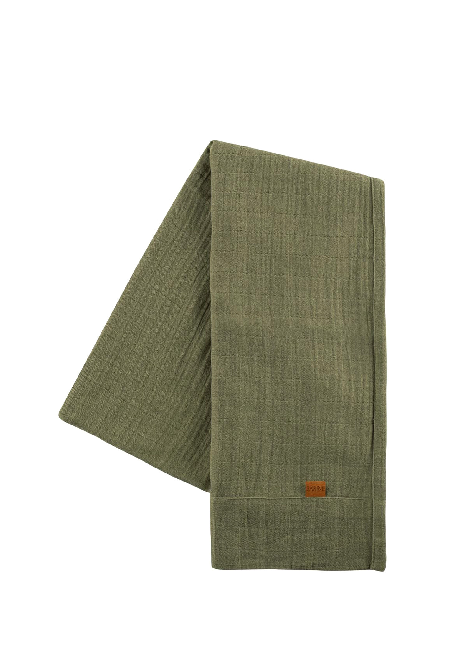 Haki %100 Pamuk Müslin Runner 50x160 cm