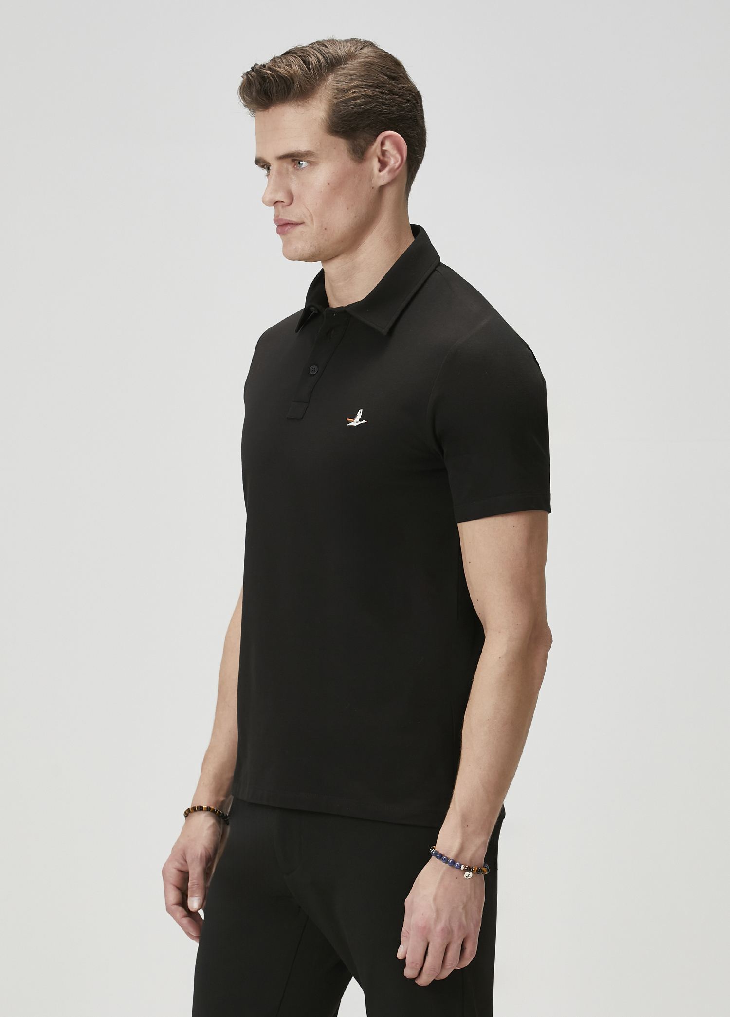 Comfort Fit Siyah Polo Yaka T-shirt_3