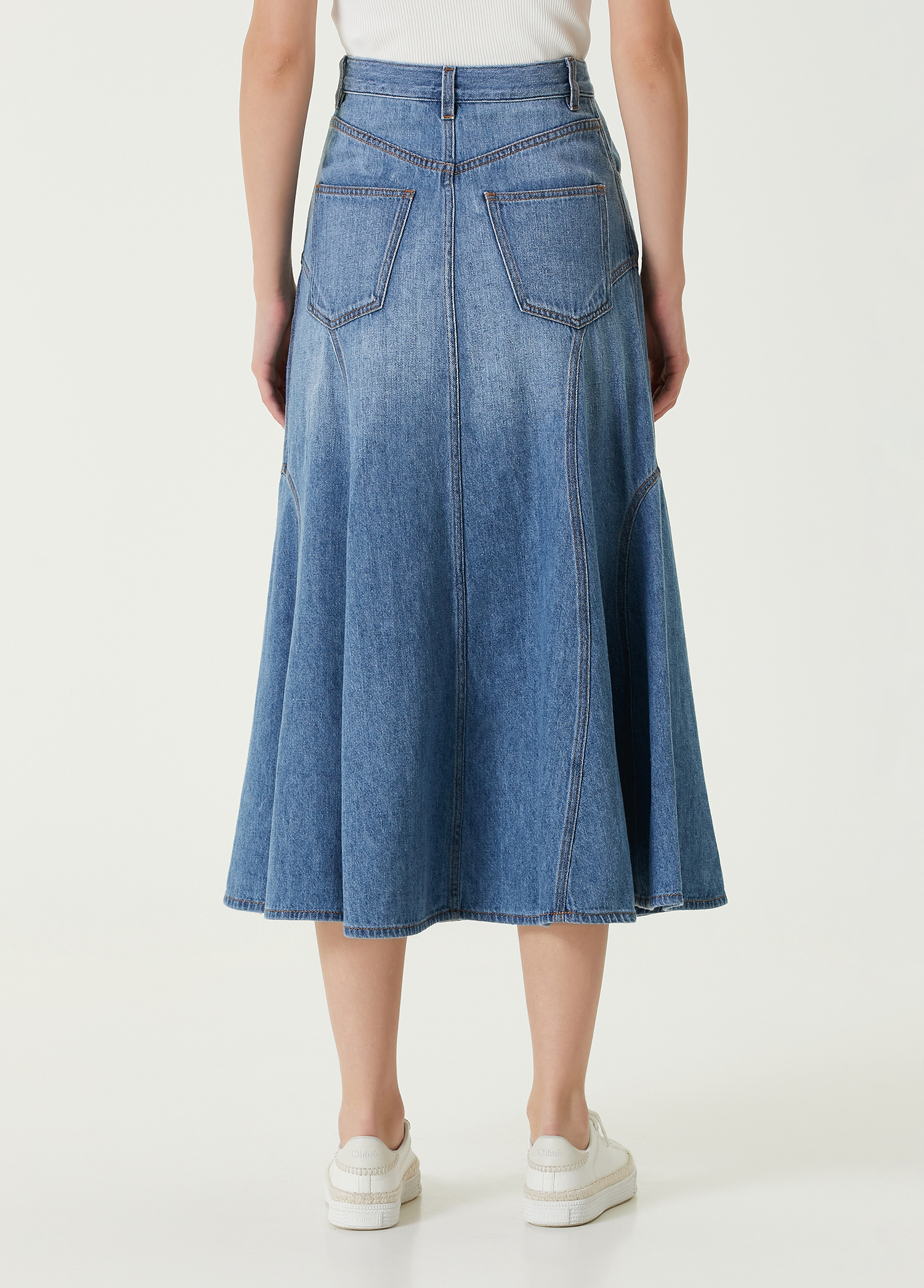 スカート Chloe SS25 DENIM MIDI SKIRT (CH25SDS02158 476) CHLOÉ Denim Midi Skirt | endource