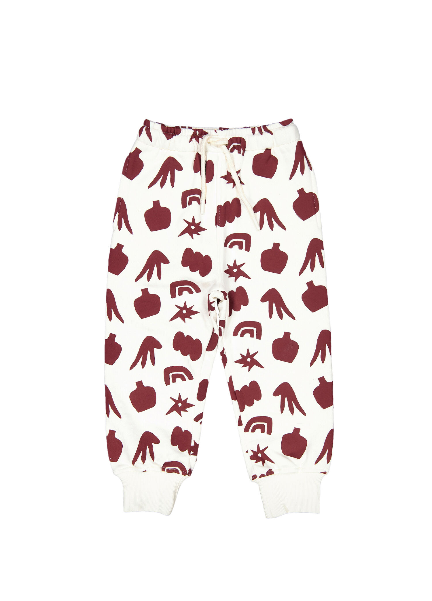 Contrast Print Beyaz Baskılı Unisex Çocuk Eşofman Altı