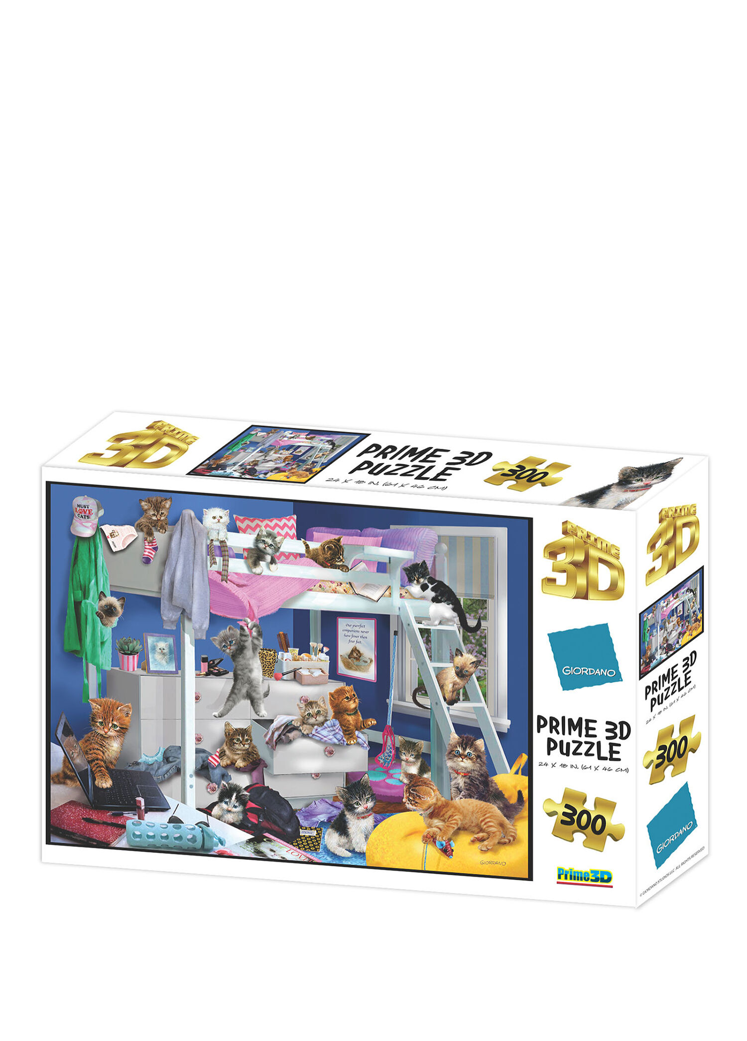 Giordano Yatak Odası Kedileri 300 Parça 3D Puzzle