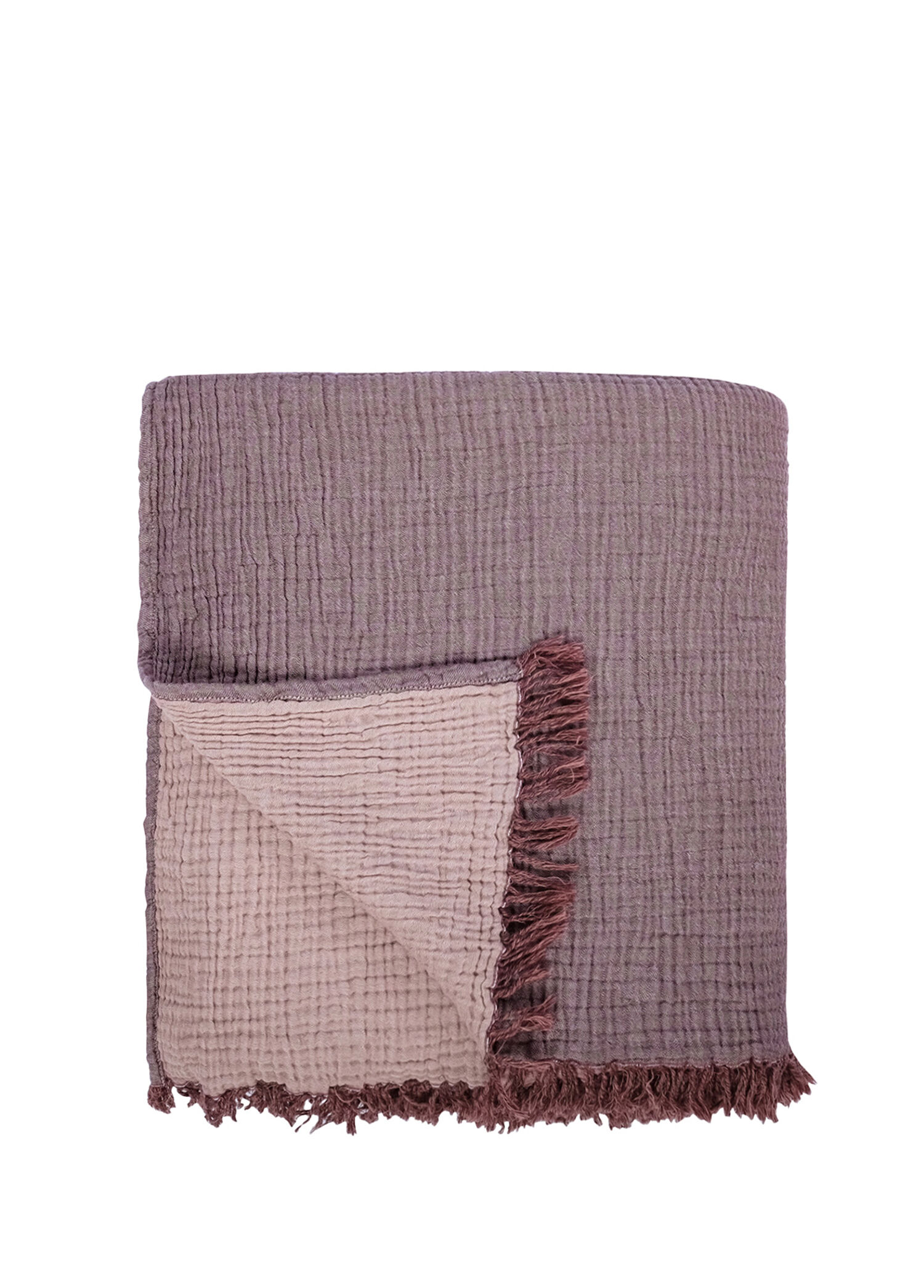 Cocoon Wine Mousse Pamuklu Throw 4 Kat Müslin Tek Kişilik Koltuk Şalı Battaniye 130 x 170 cm