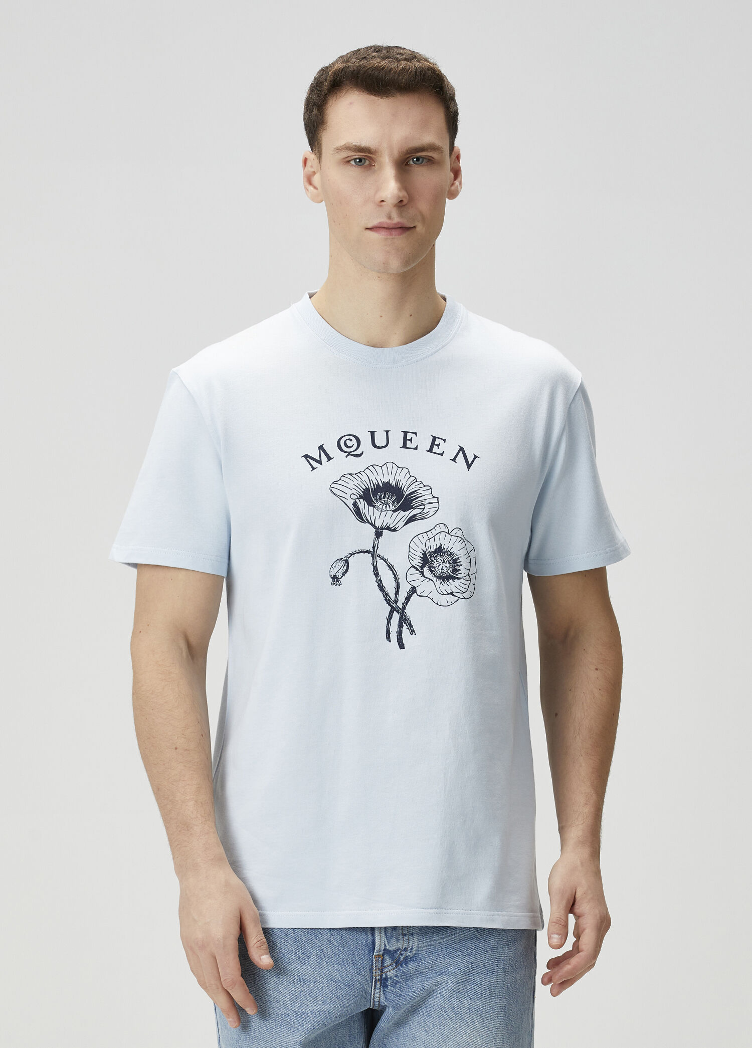 Açık Mavi Logo Baskılı T-shirt