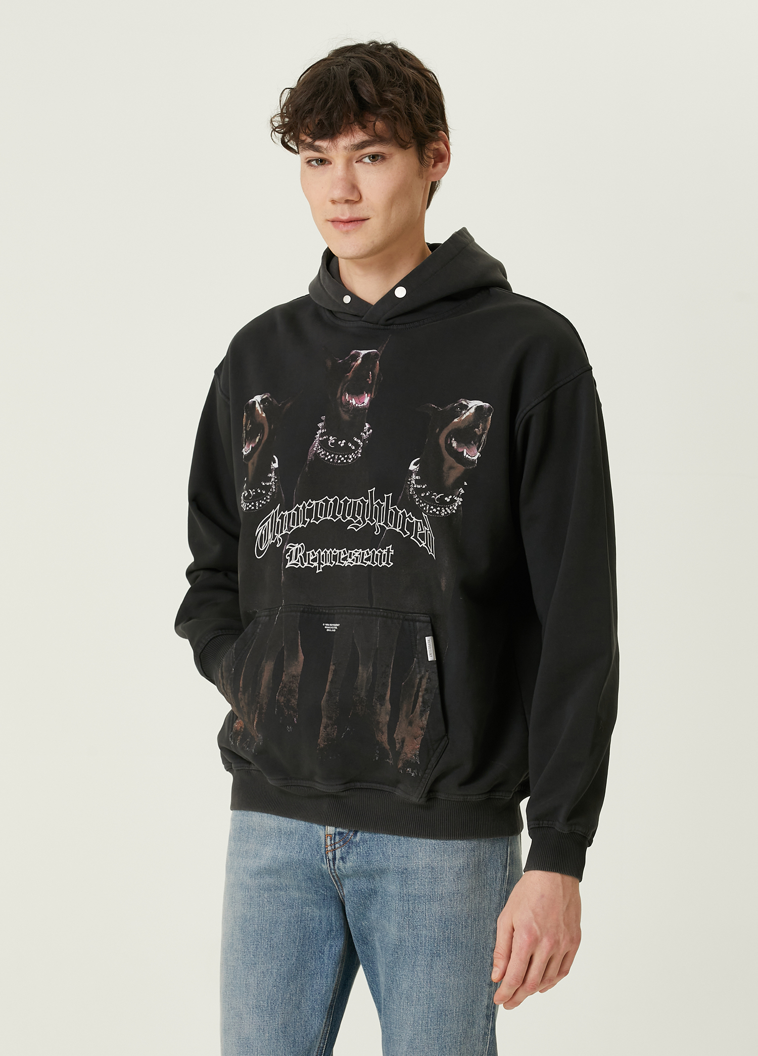 Siyah Kapüşonlu Sweatshirt