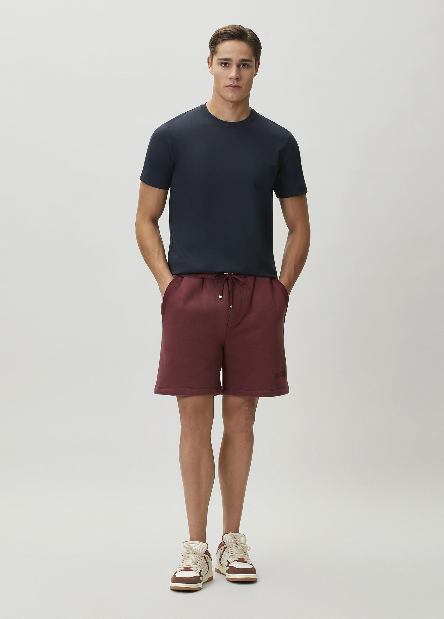 Bordo Logo Detaylı Bermuda