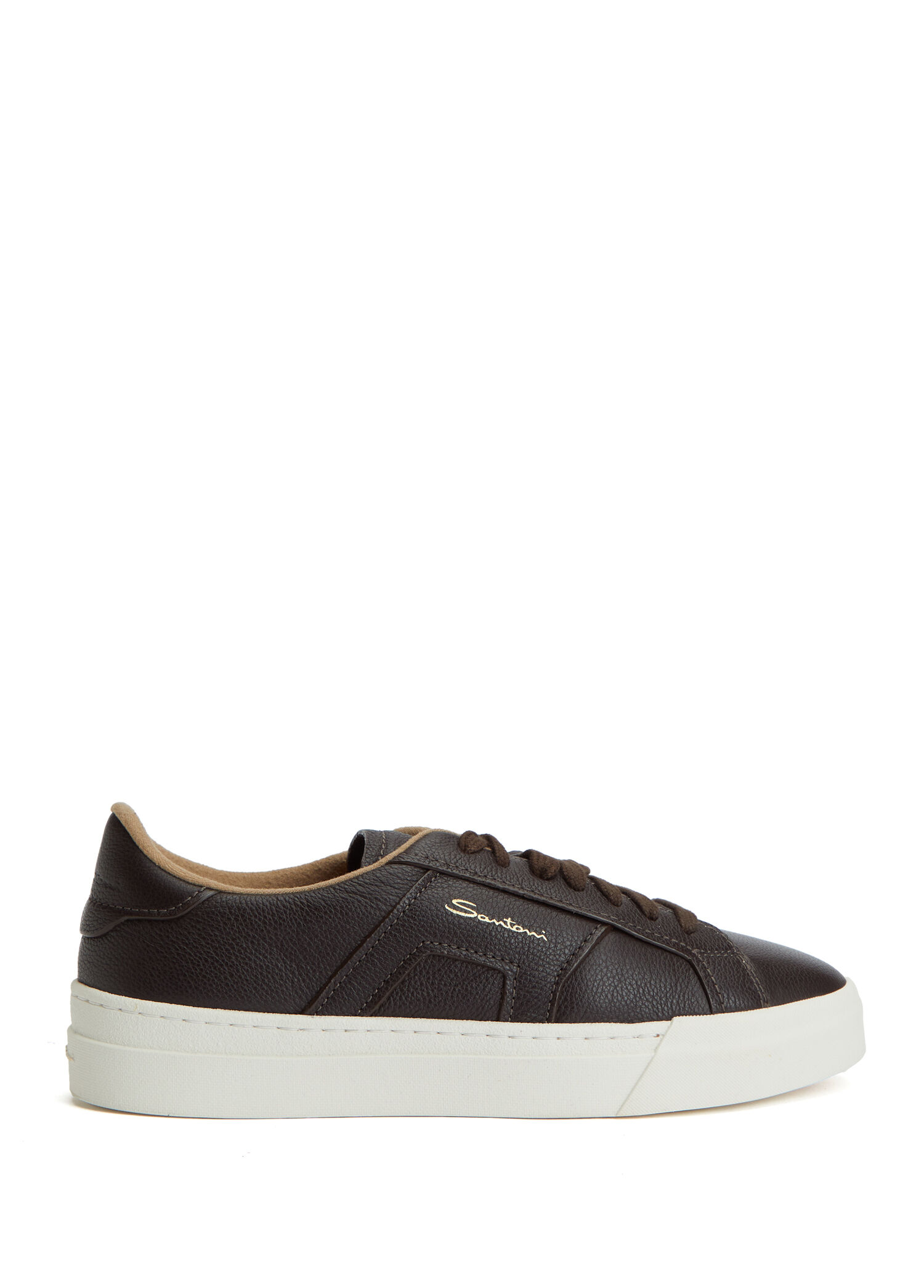 Kahverengi Dokulu Erkek Deri Sneaker