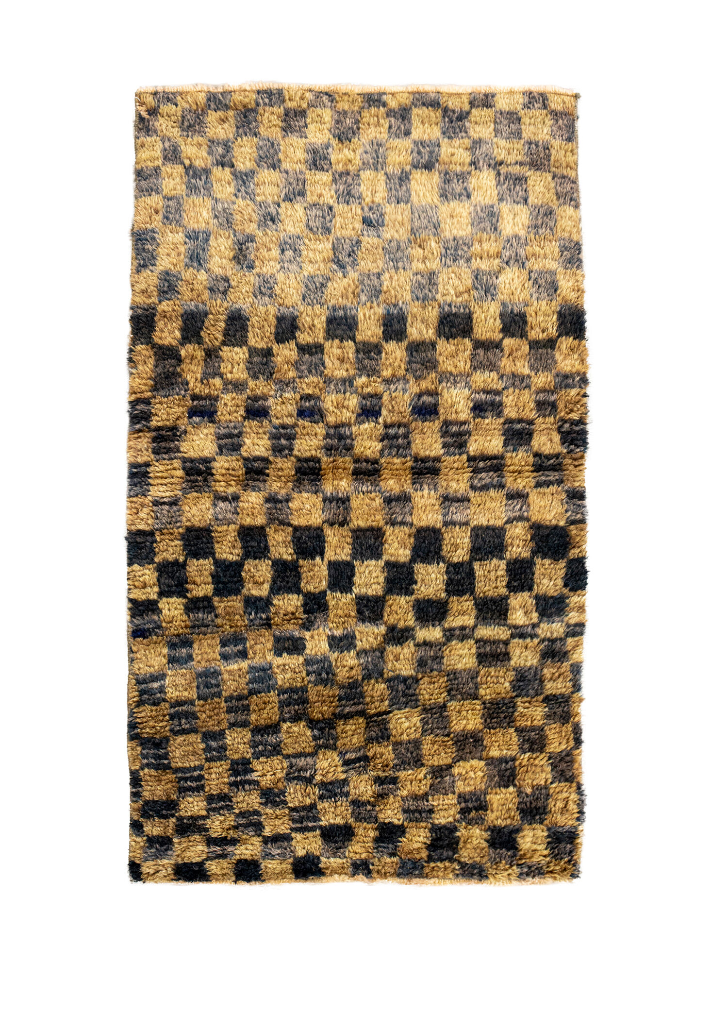 Efil Dama Desenli El Dokuma Yumuşak Tüylü Yün Halı 73x124 cm
