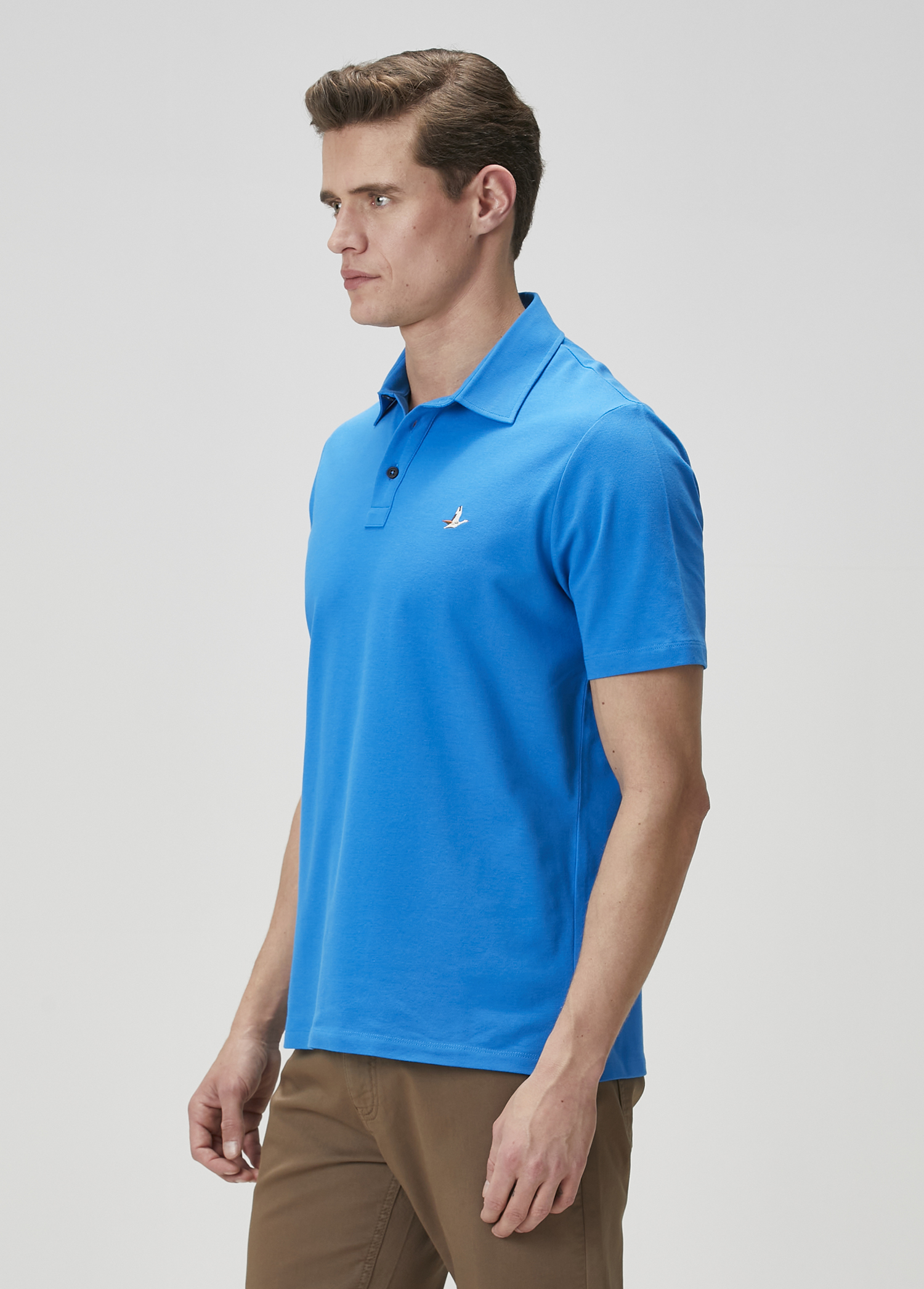 Comfort Fit Kobalt Polo Yaka T-shirt_3
