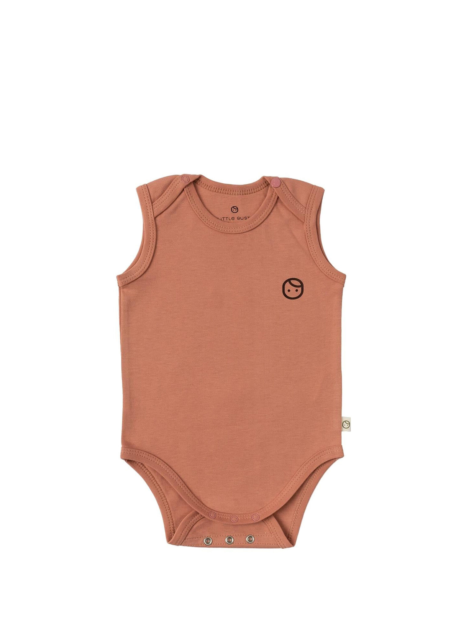 Pembe Gusto Baskılı Organik Pamuk Ayarlanabilir Çıtçıtlı Unisex Bebek Atlet