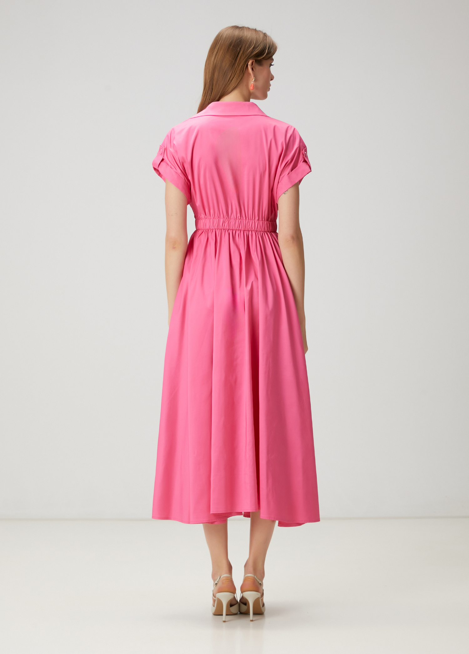 Pembe Midi Elbise_4