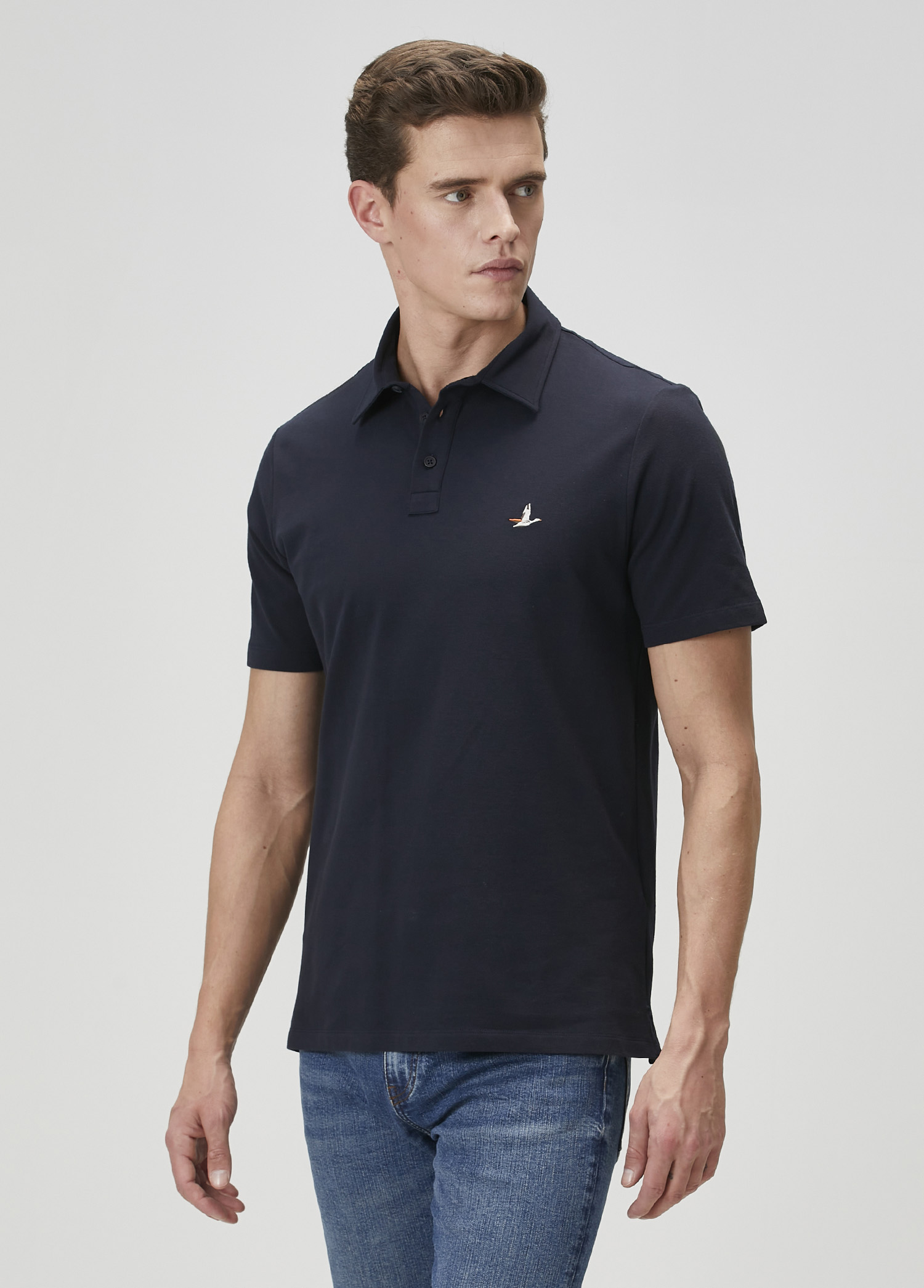 Comfort Fit Lacivert Polo Yaka T-shirt_3