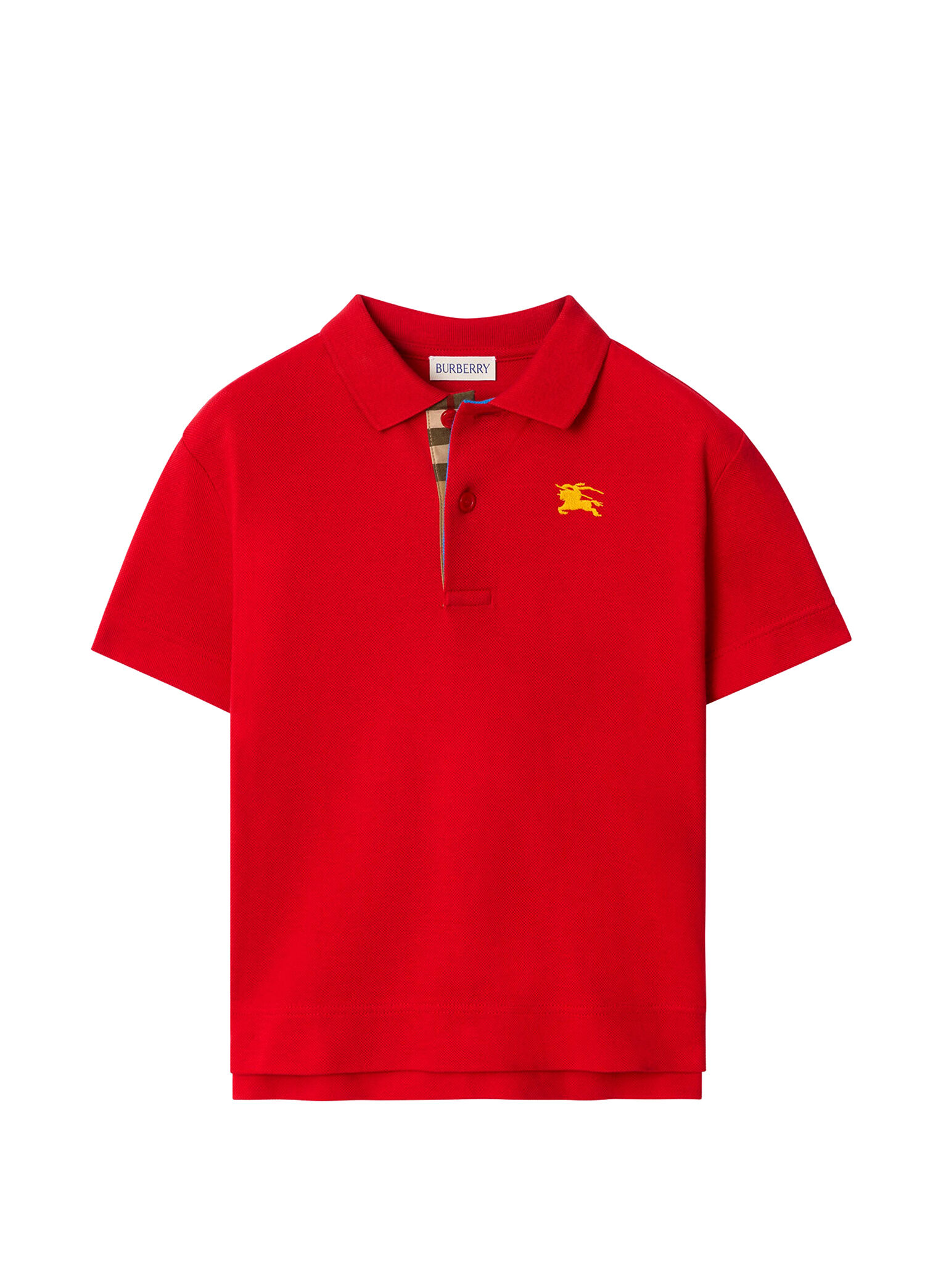 Burberry - Johane Ekd Kırmızı Polo Yaka Kısa Kollu Unisex Çocuk T