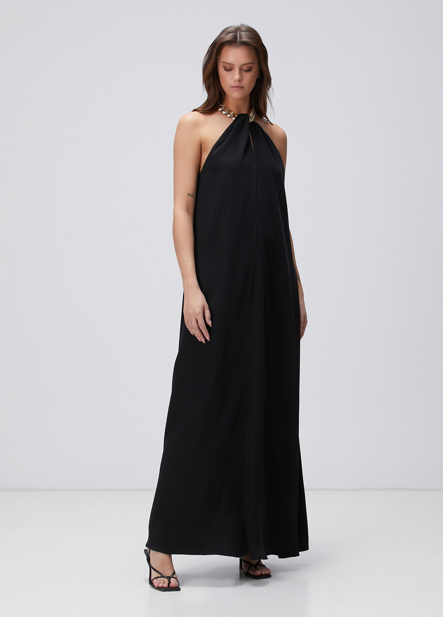 Nefertiti Maxi Elbise - Siyah