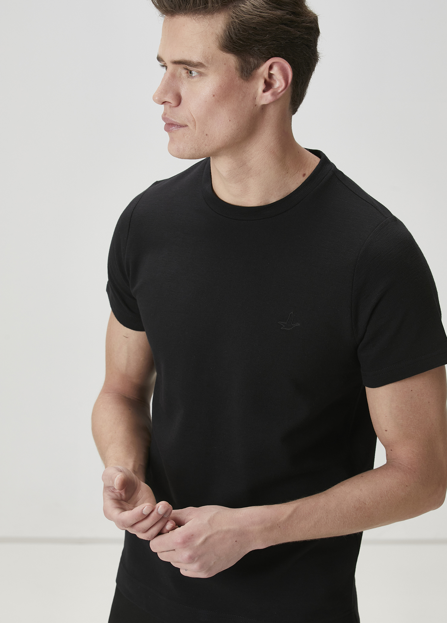 Relaxed Fit Siyah Basic T-shirt_1