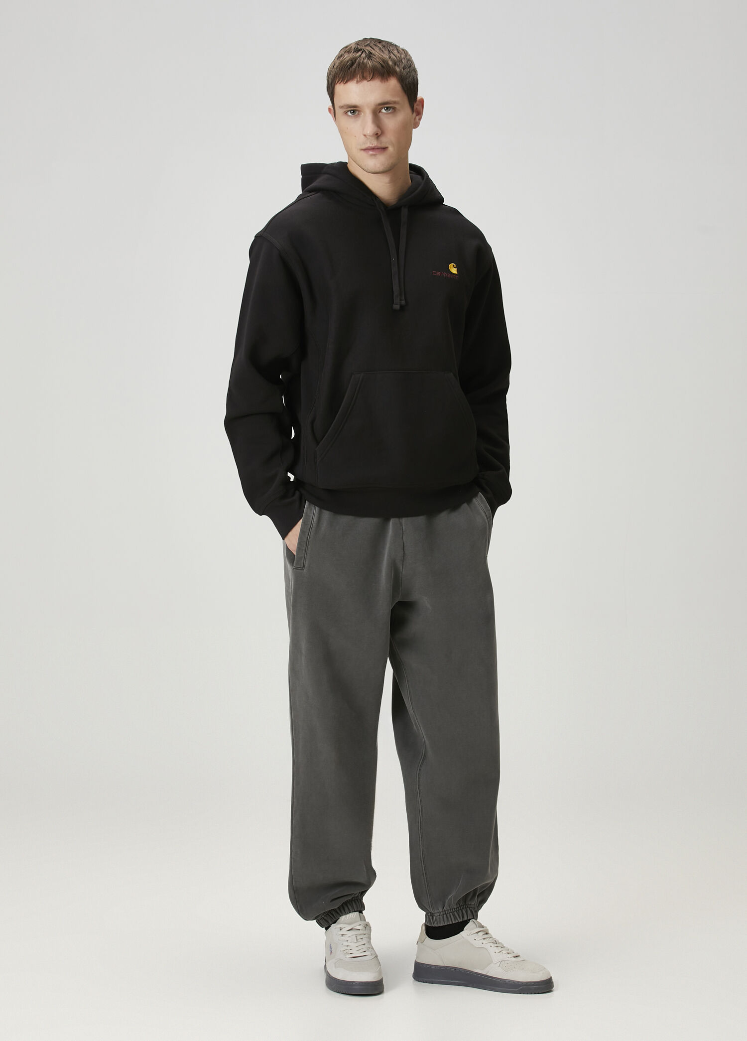 Carhartt WIP - American Script Siyah Kapüşonlu Sweatshirt - Siyah