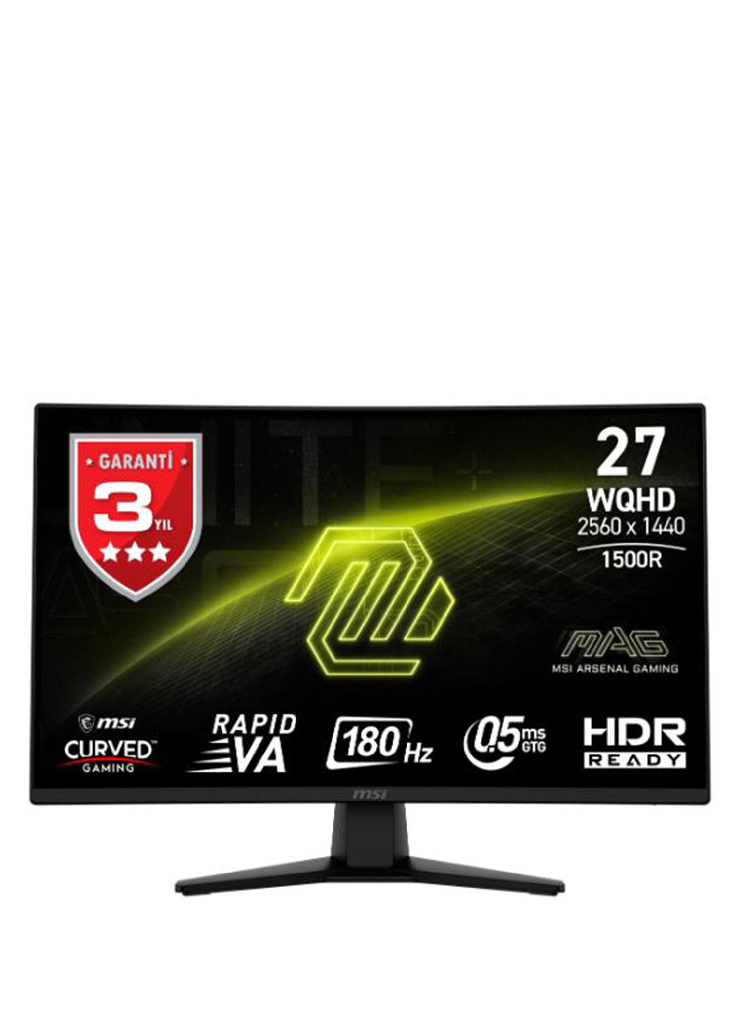 MAG 274CQF 27'' WQHD Curve Rapid Va 180HZ 0.5Ms(GTG) Adaptive-Sync Gaming Monitör