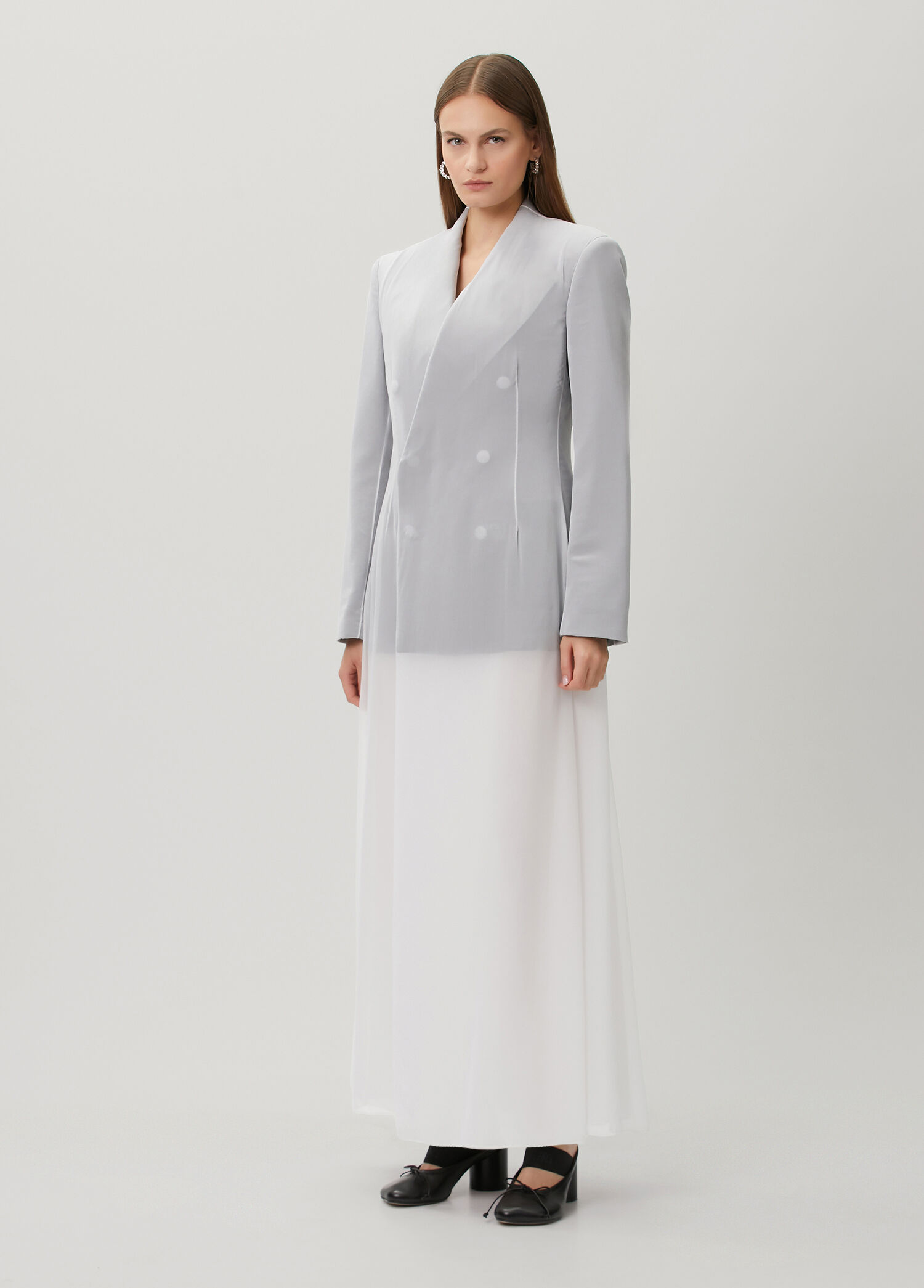 Covered Tailored White Maxi Dress