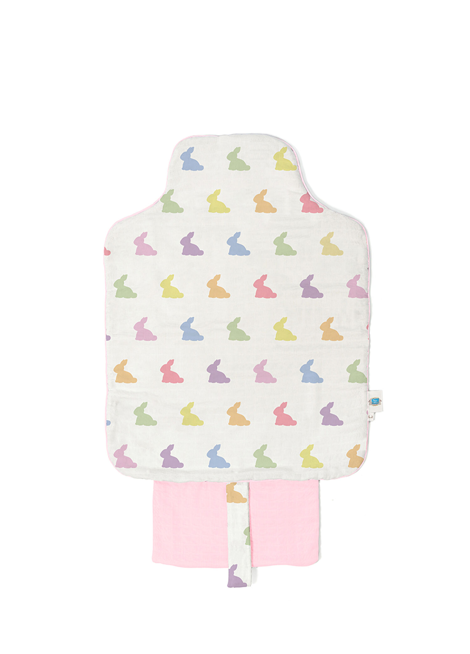 %100 Pamuk Rainbow Lapin Pink Pratik Katlanabilir Çantalı Alt Değiştirme Matı