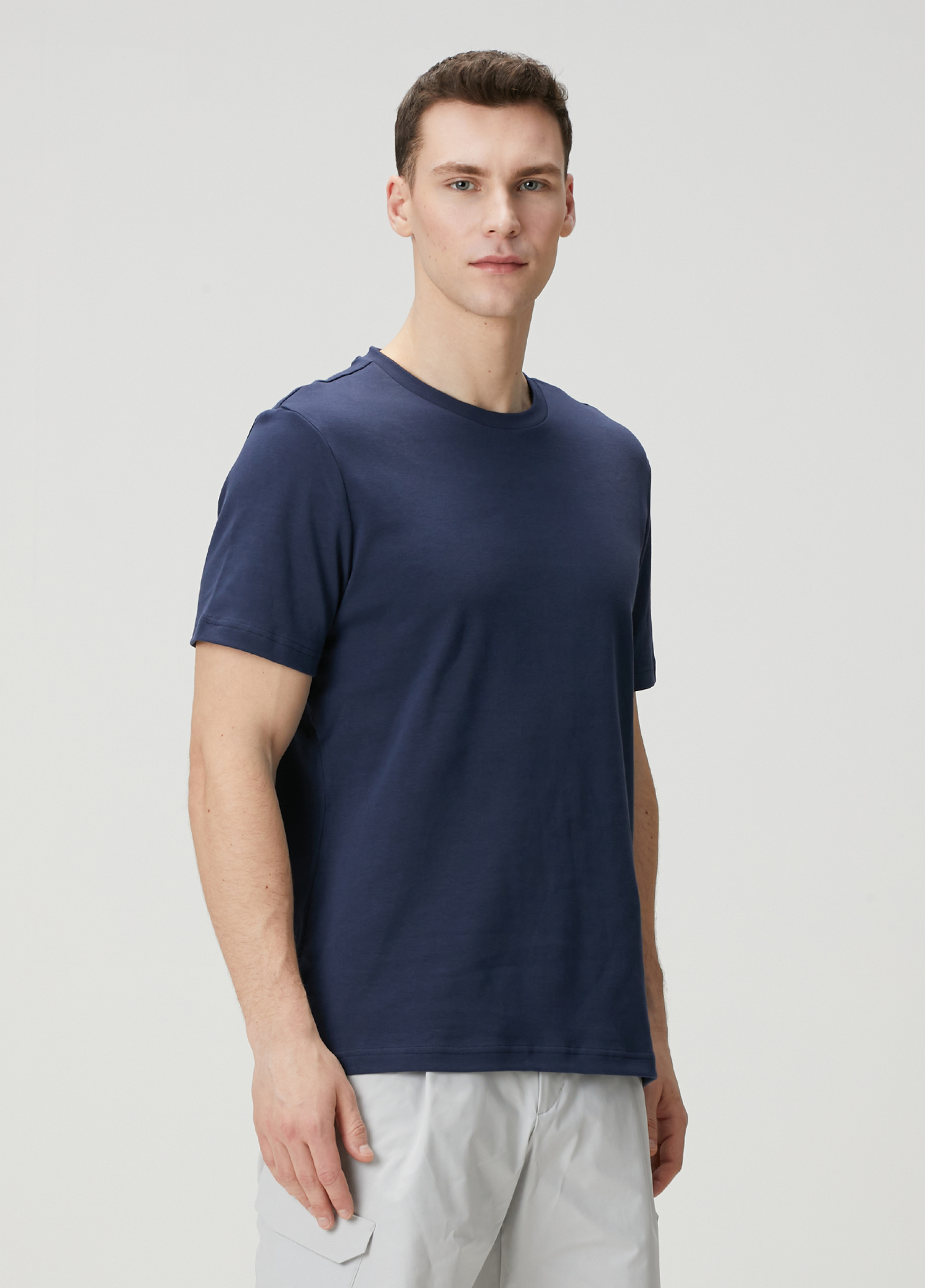 Regular Fit Lacivert Interlok T-shirt_1