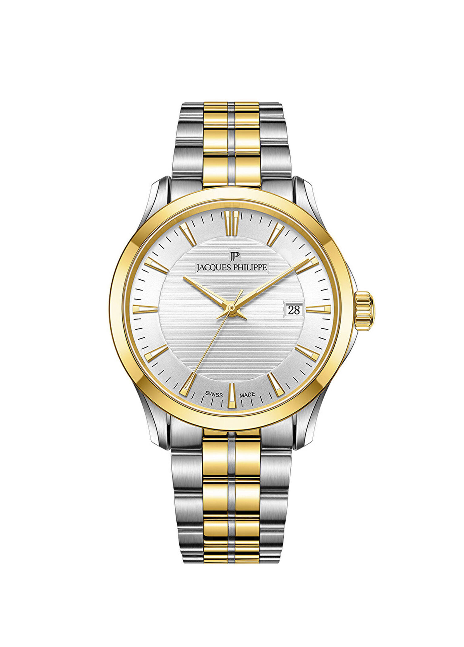 JPQGS797328 Altın Rengi Metalik Gri Çelik Erkek Kol Saati