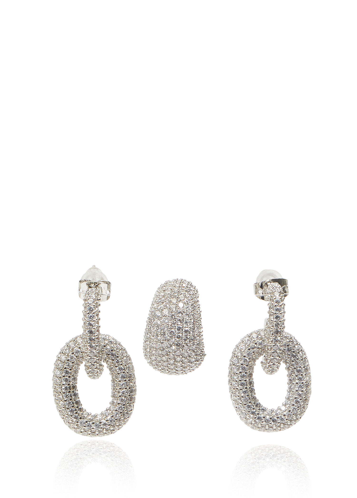 Silver Kadın Cufflı Küpe