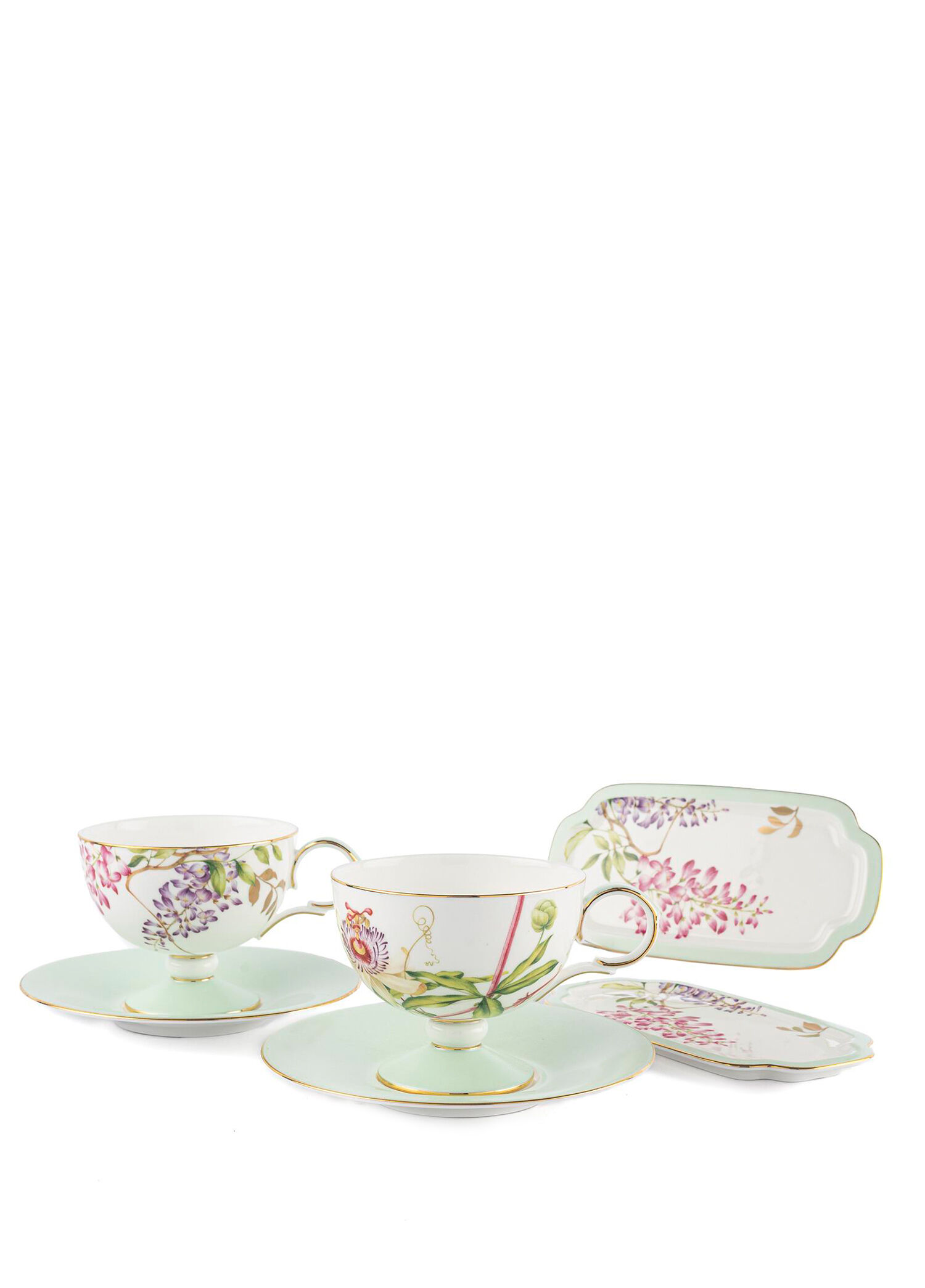Happily Porselen 6 Parça 2li Çay Fincanı Seti