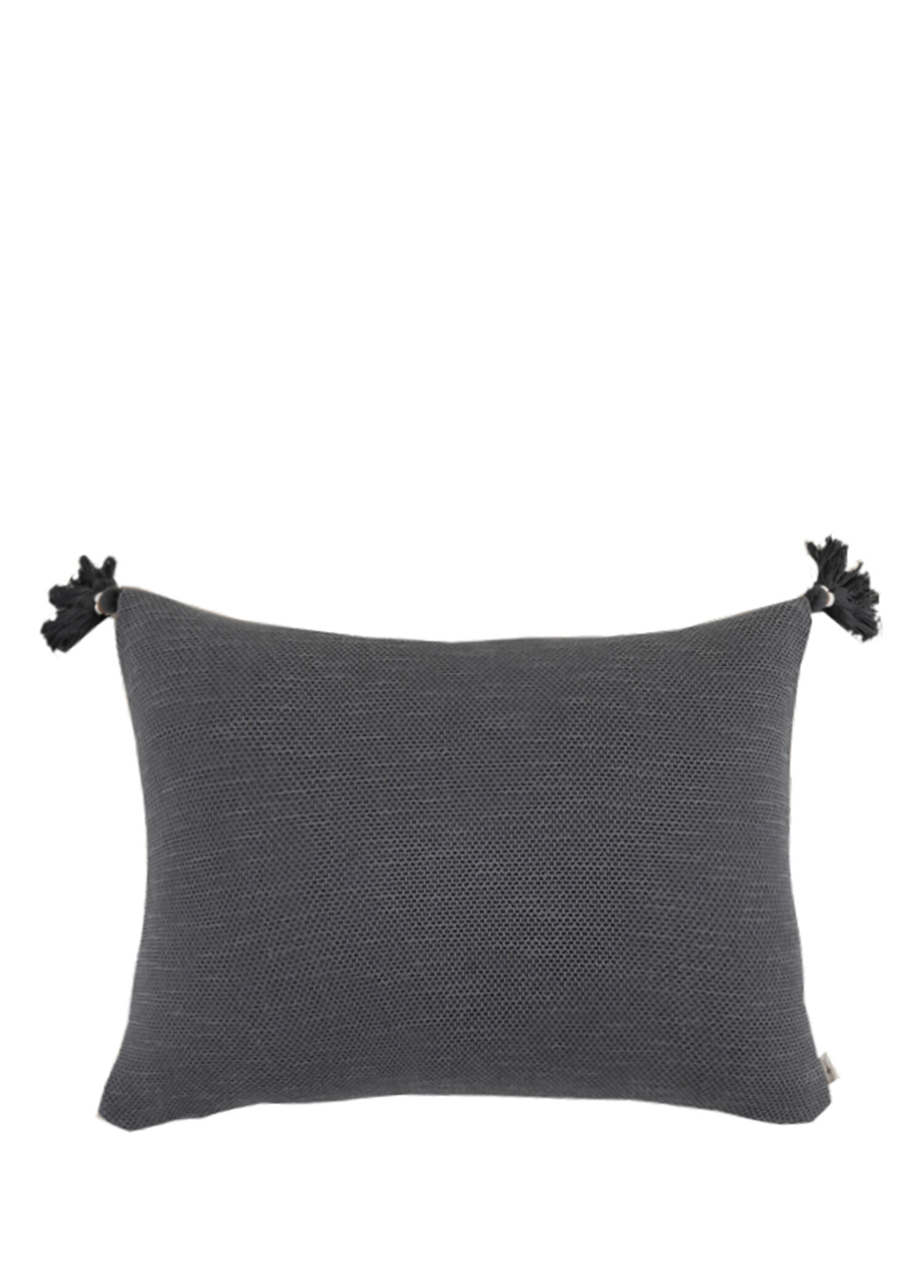 Capella Saçaklı Antrasit Pamuk Yastık Kılıfı 35x55 cm