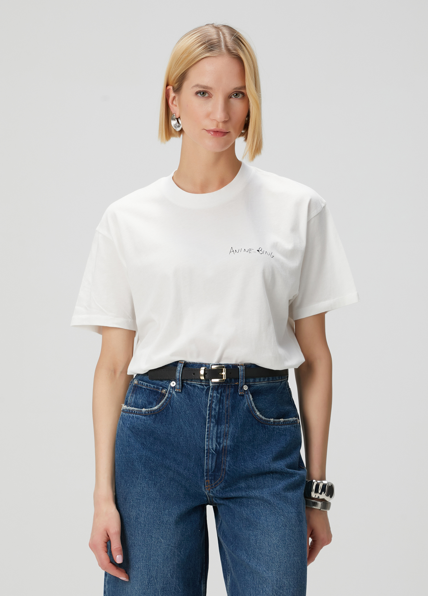 Anine Bing - Walker Ecru Printed T-Shirt