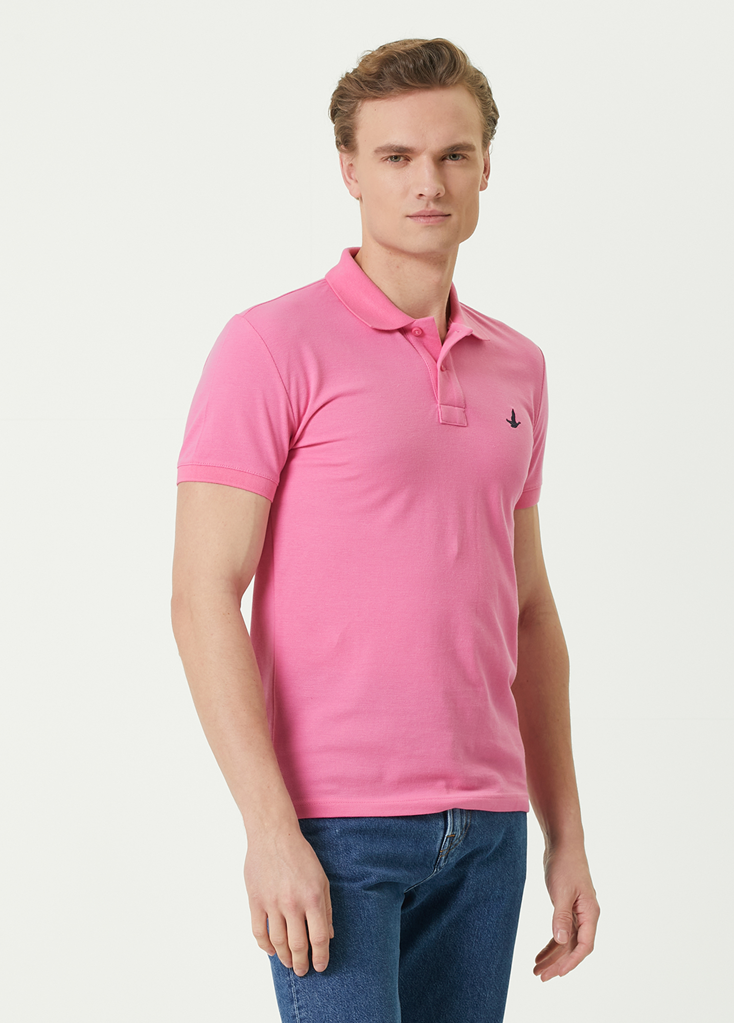 Slim Fit Pembe Polo Yaka T-shirt_2