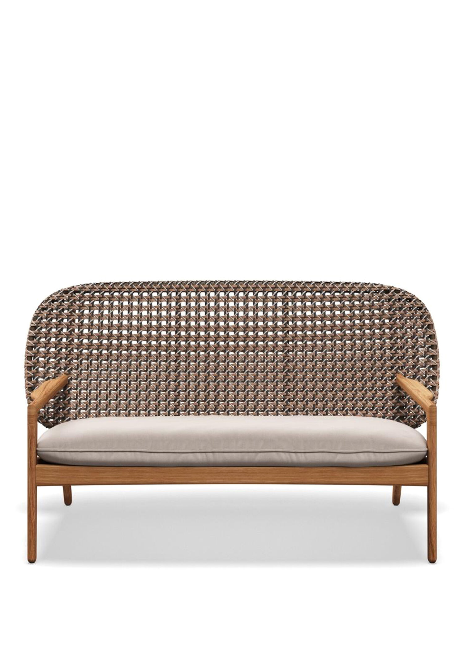 Kay Brindle Wicker Tik Ağacı İkili Bahçe Koltuğu